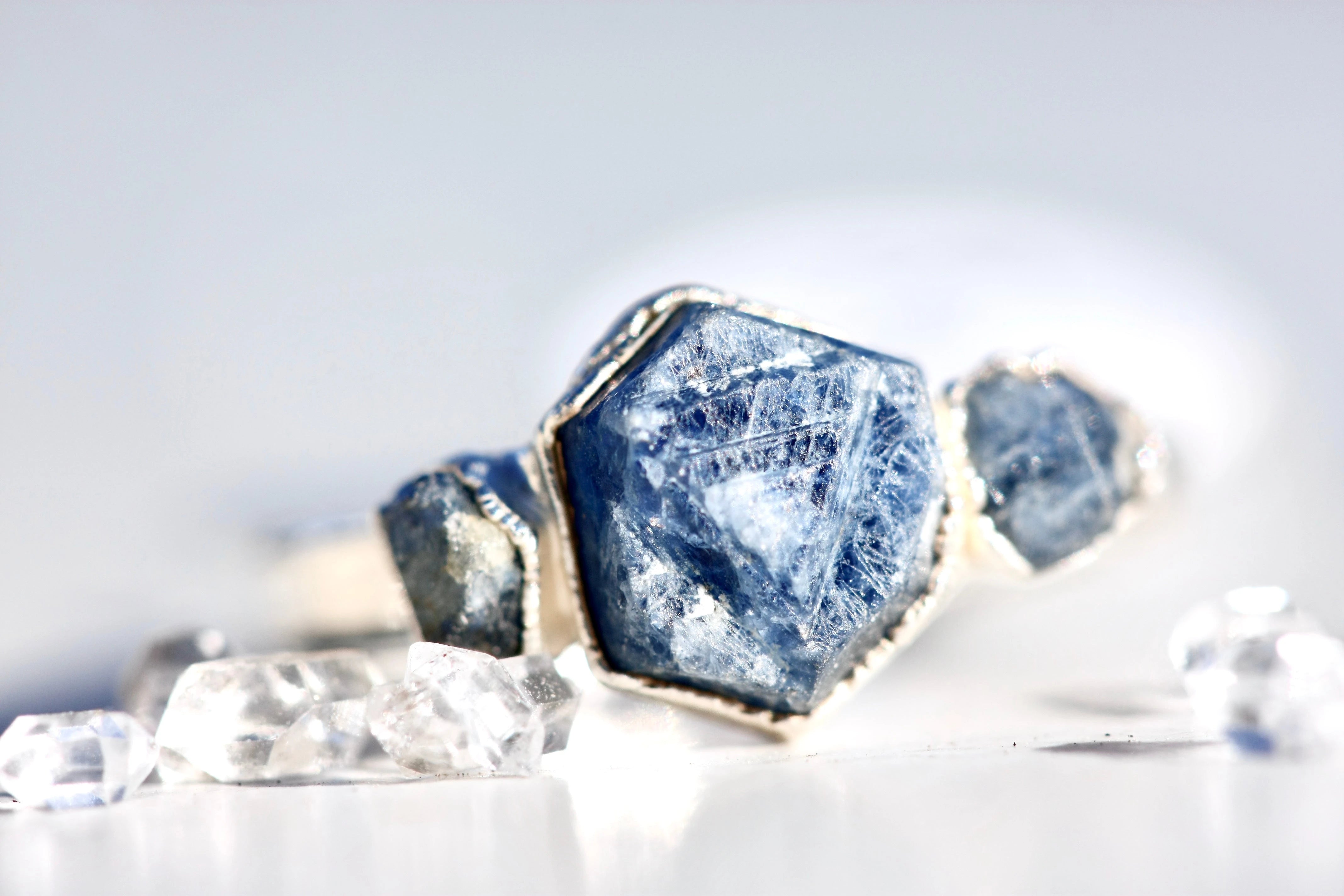 Blue September Birthstone · Raw Sapphire Ring – Little Sycamore