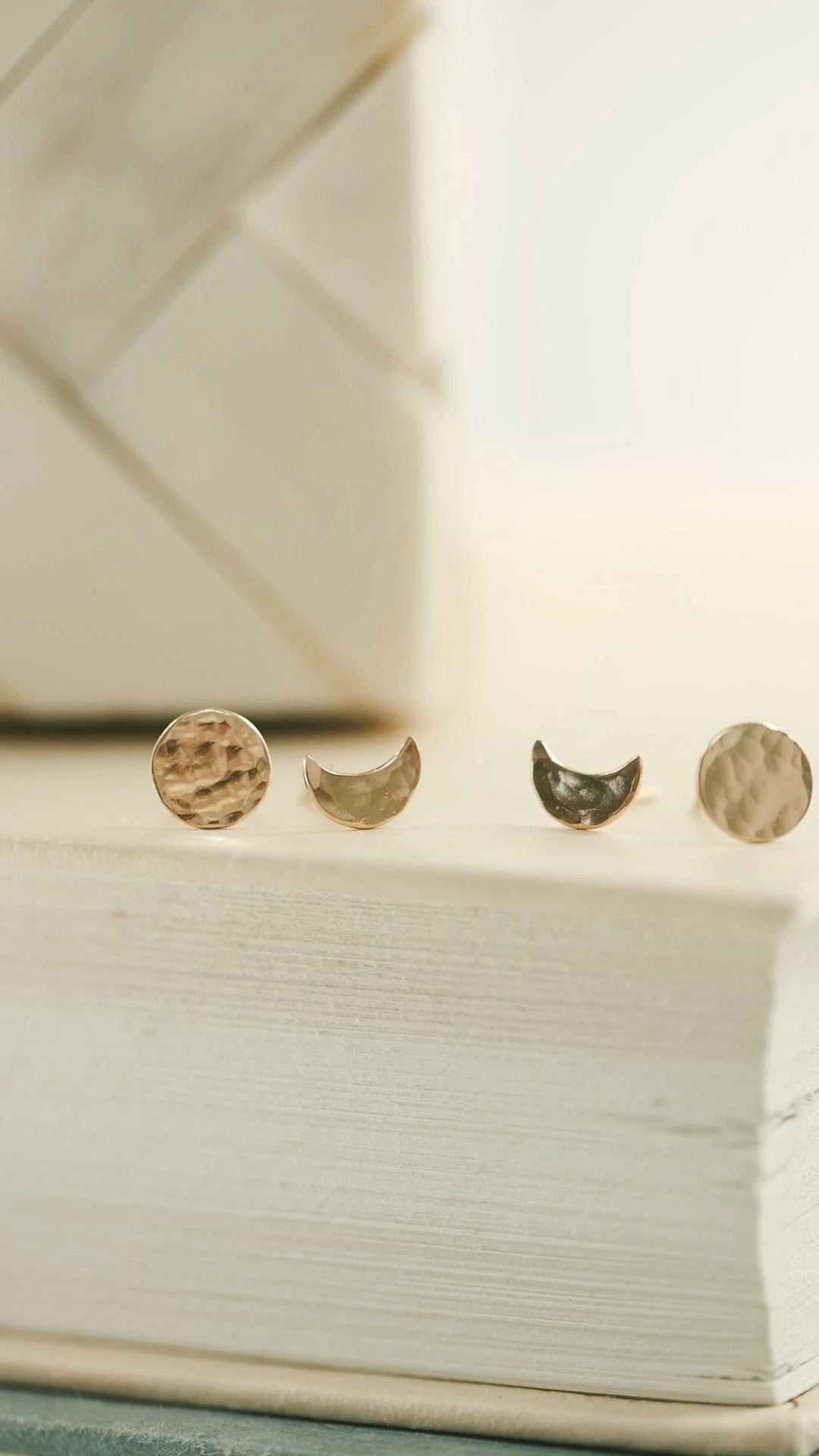 Moon Phase Earrings Crescent or Full Moon Studs – Little Sycamore