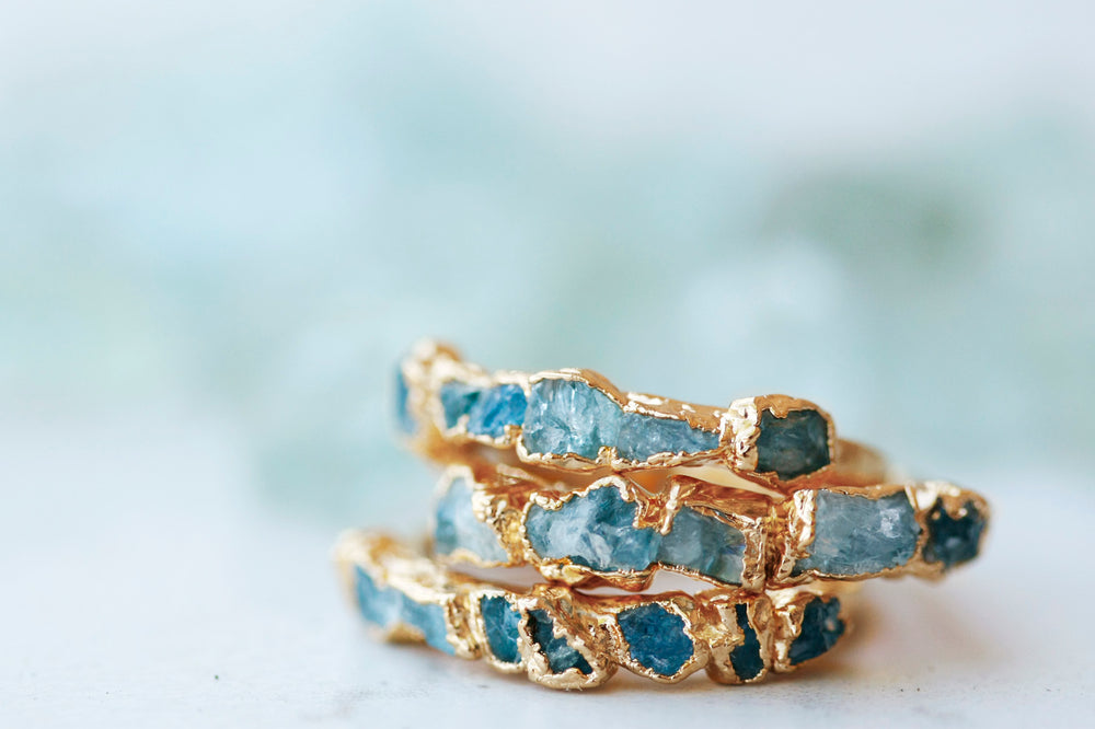 
                  
                    March Stackable Ring (multi stone) // Rose Gold, Gold, or Silver - Little Sycamore
                  
                