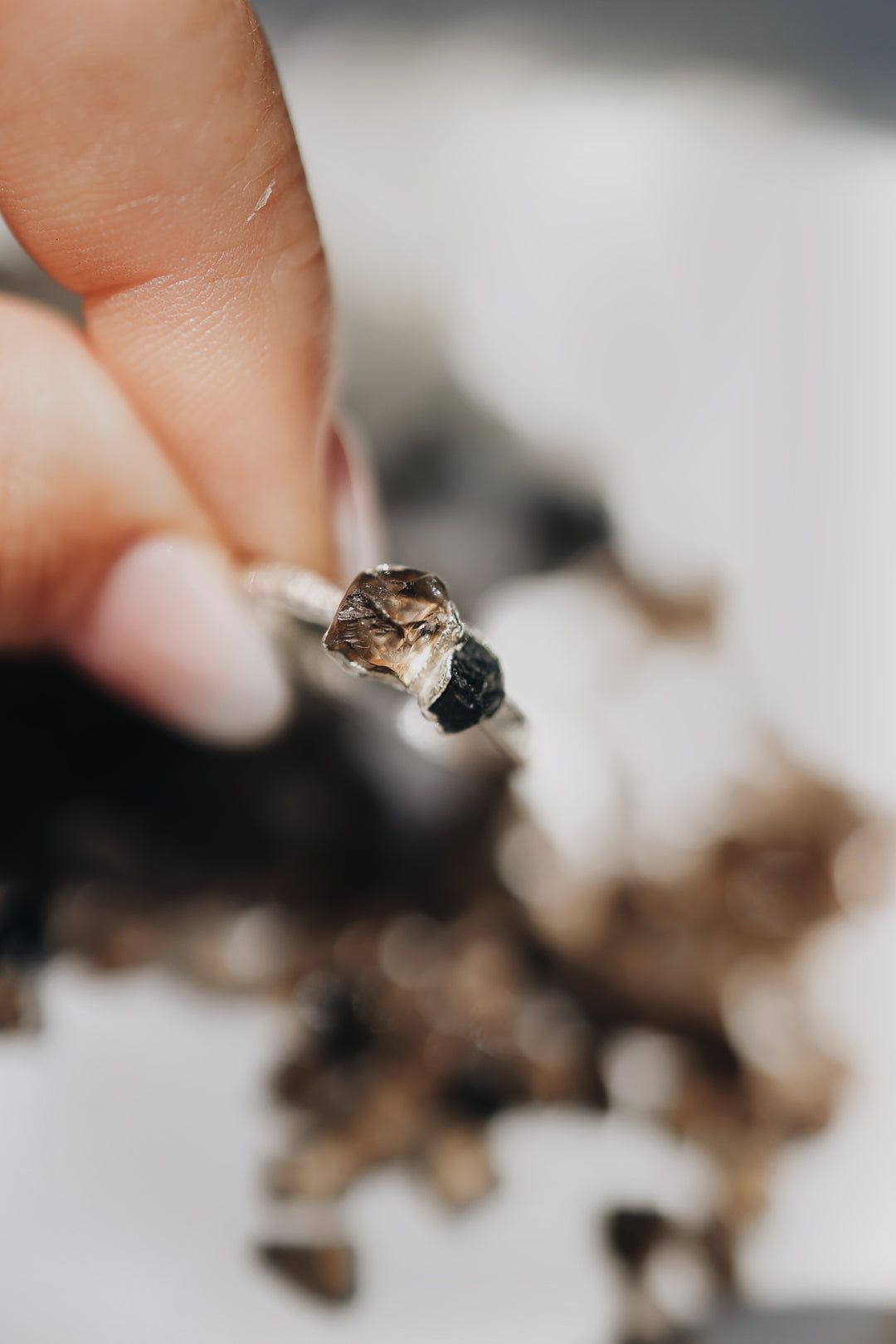 Smoky · Black Spinel and Smoky Quartz Ring