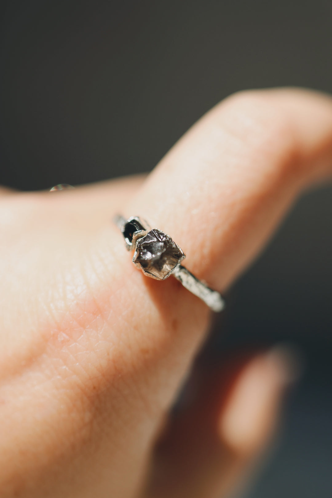 Smoky · Black Spinel and Smoky Quartz Ring