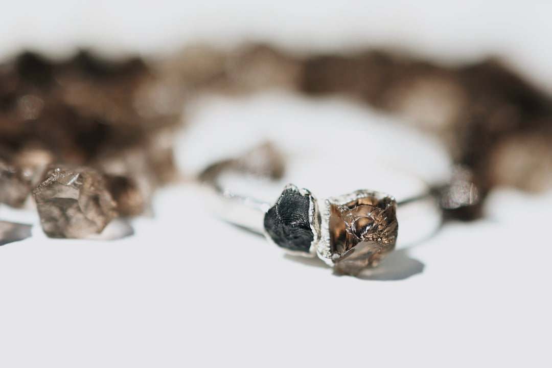 Smoky · Black Spinel and Smoky Quartz Ring