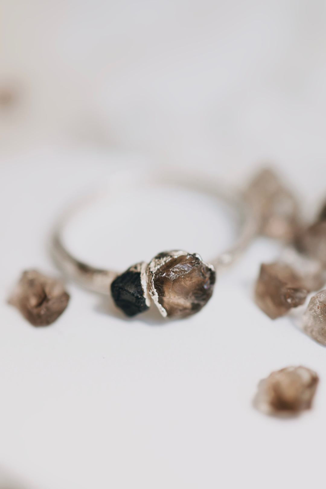 Smoky · Black Spinel and Smoky Quartz Ring