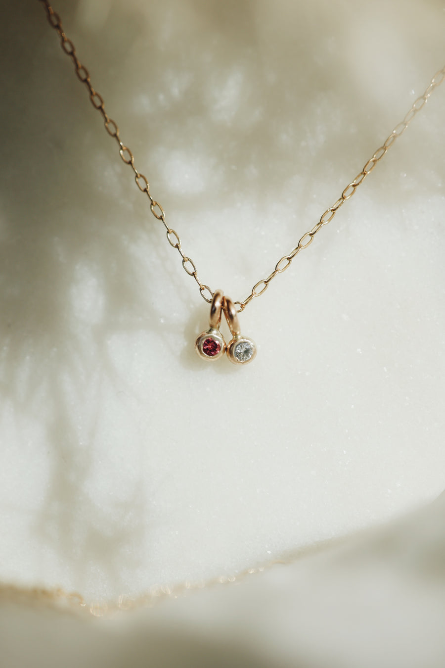 Little Birthstone Droplet Necklace · Customizable - Little Sycamore