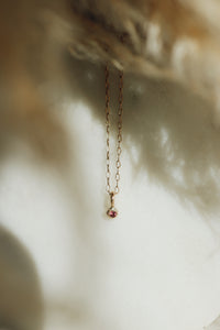 Little Birthstone Droplet Necklace · Customizable - Little Sycamore
