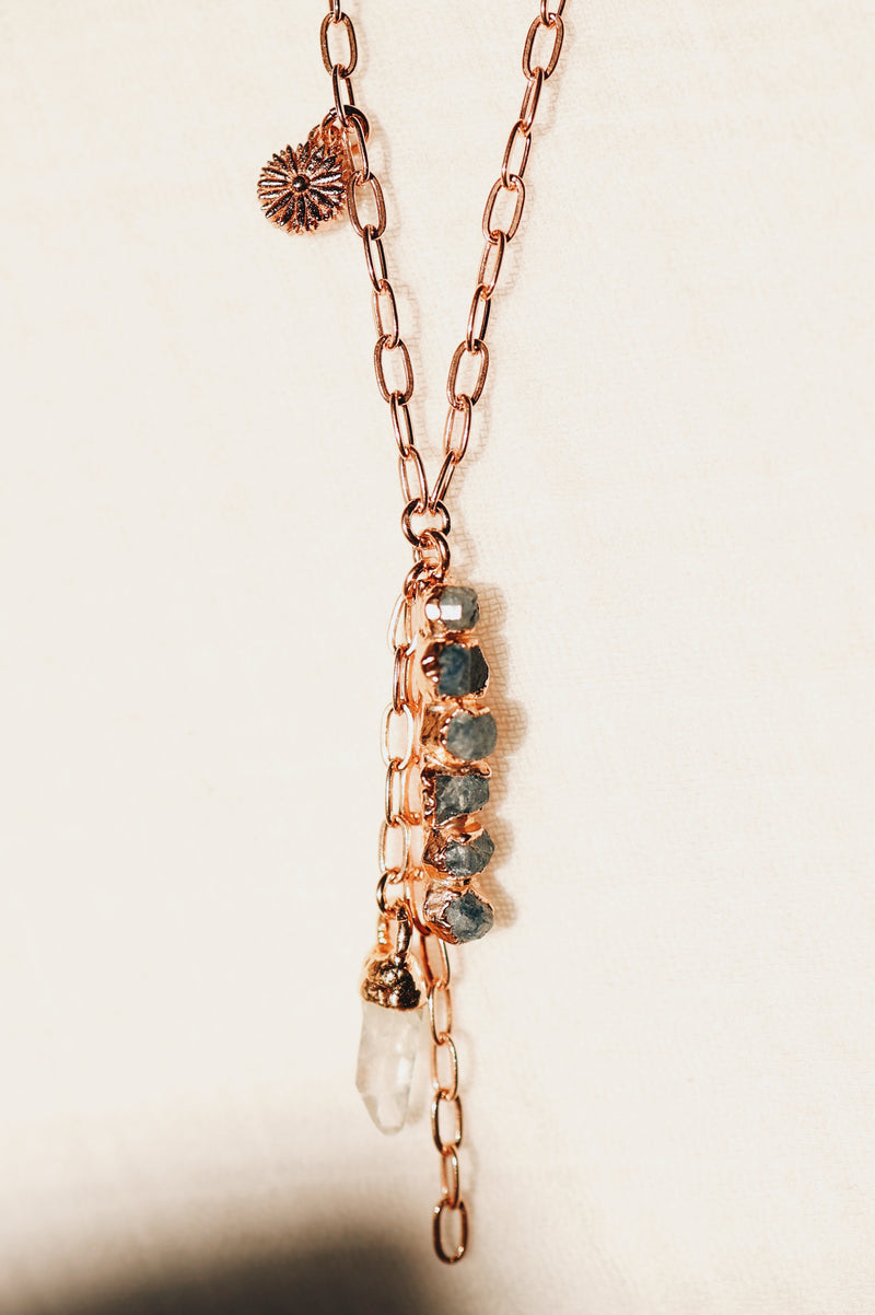 Cascade Necklace · Sapphire, Quartz, and Daisy (Limited Edition) - Little Sycamore