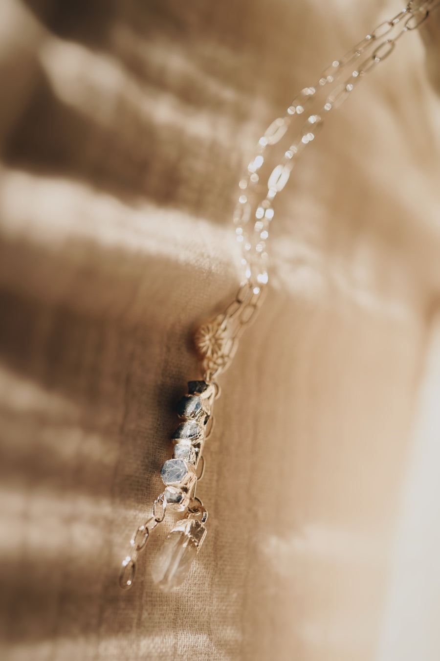 Cascade Necklace · Sapphire, Quartz, and Daisy (Limited Edition) - Little Sycamore