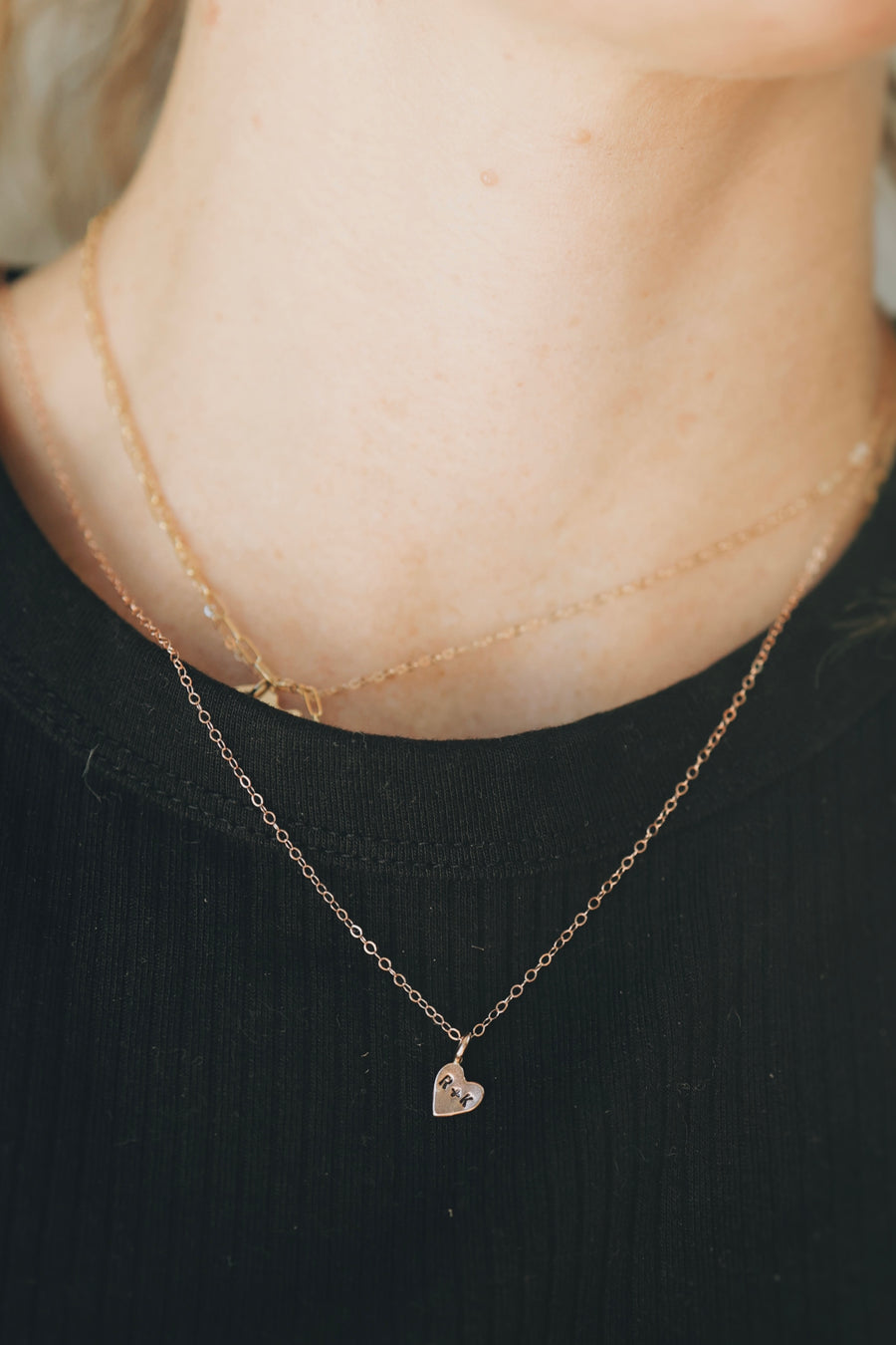 Little Heart Droplet Necklace · Customizable - Little Sycamore