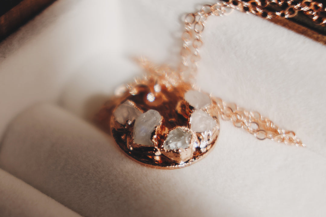 I am Loved Necklace · Rose Quartz, Moonstone, Diamond Quartz