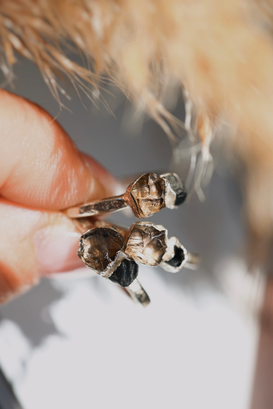 Smoky · Black Spinel and Smoky Quartz Ring