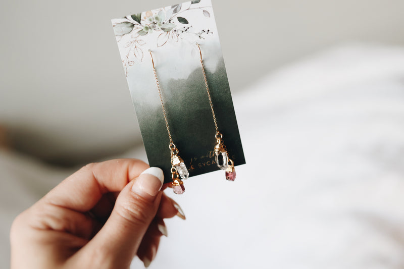 Single or Multi Stone Drop Earrings · Customizable - Little Sycamore