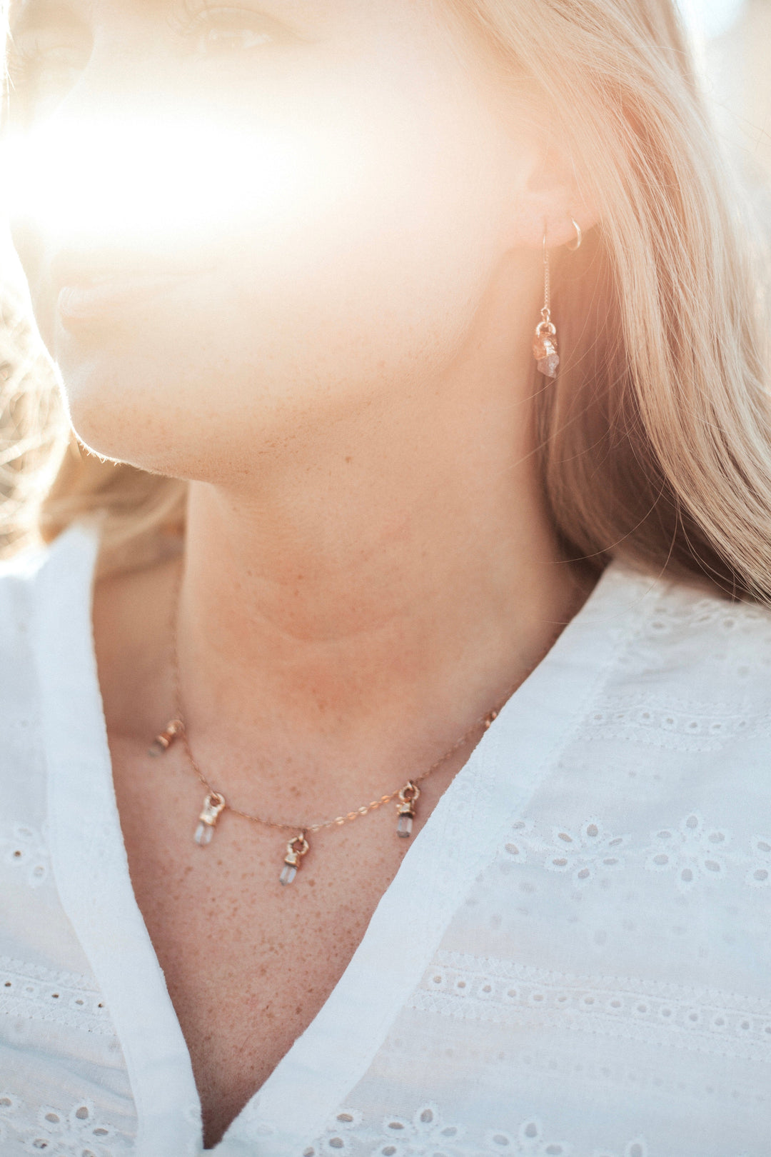 April + Angel Baby Raindrops Necklace · Diamond Quartz · Necklaces ·  Little Sycamore