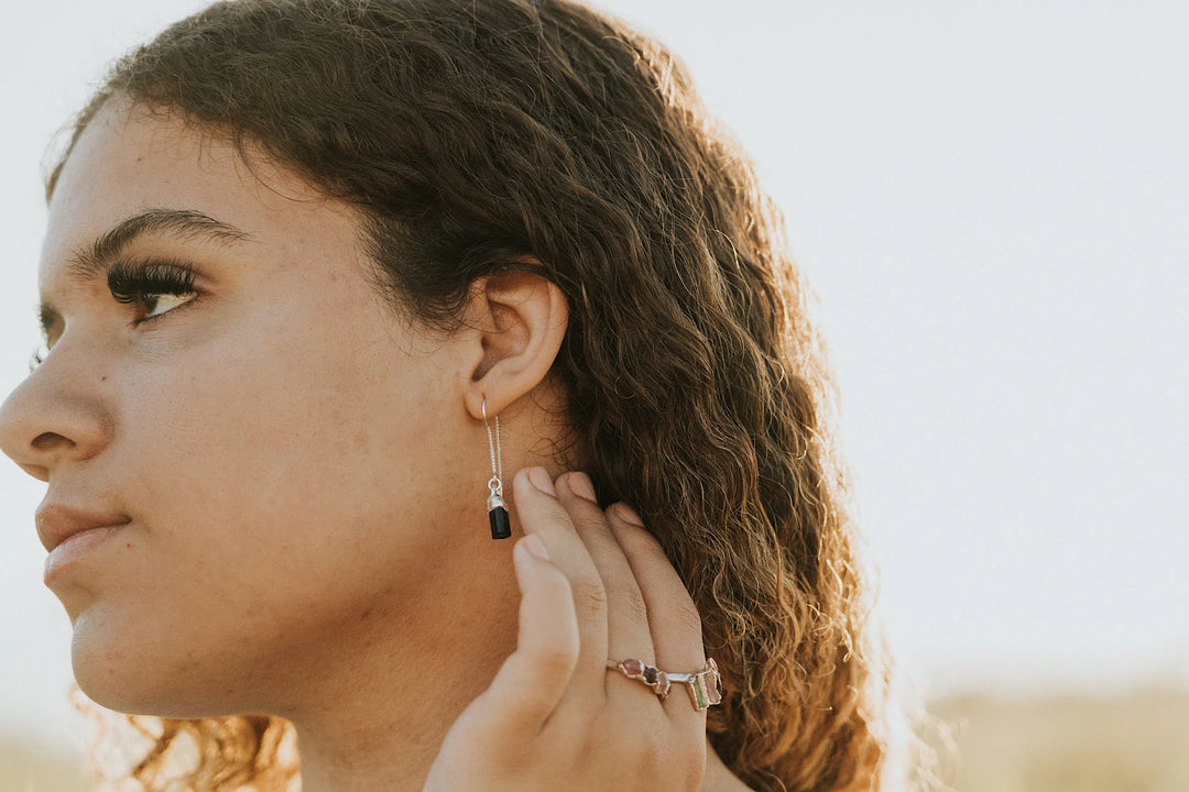 Black Tourmaline Drop Earrings · October · Earrings ·  Little Sycamore