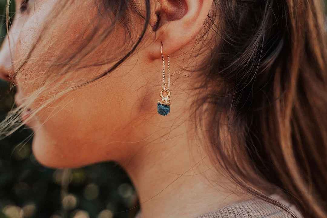 Blue Sapphire Drop Earrings · September · Earrings ·  Little Sycamore