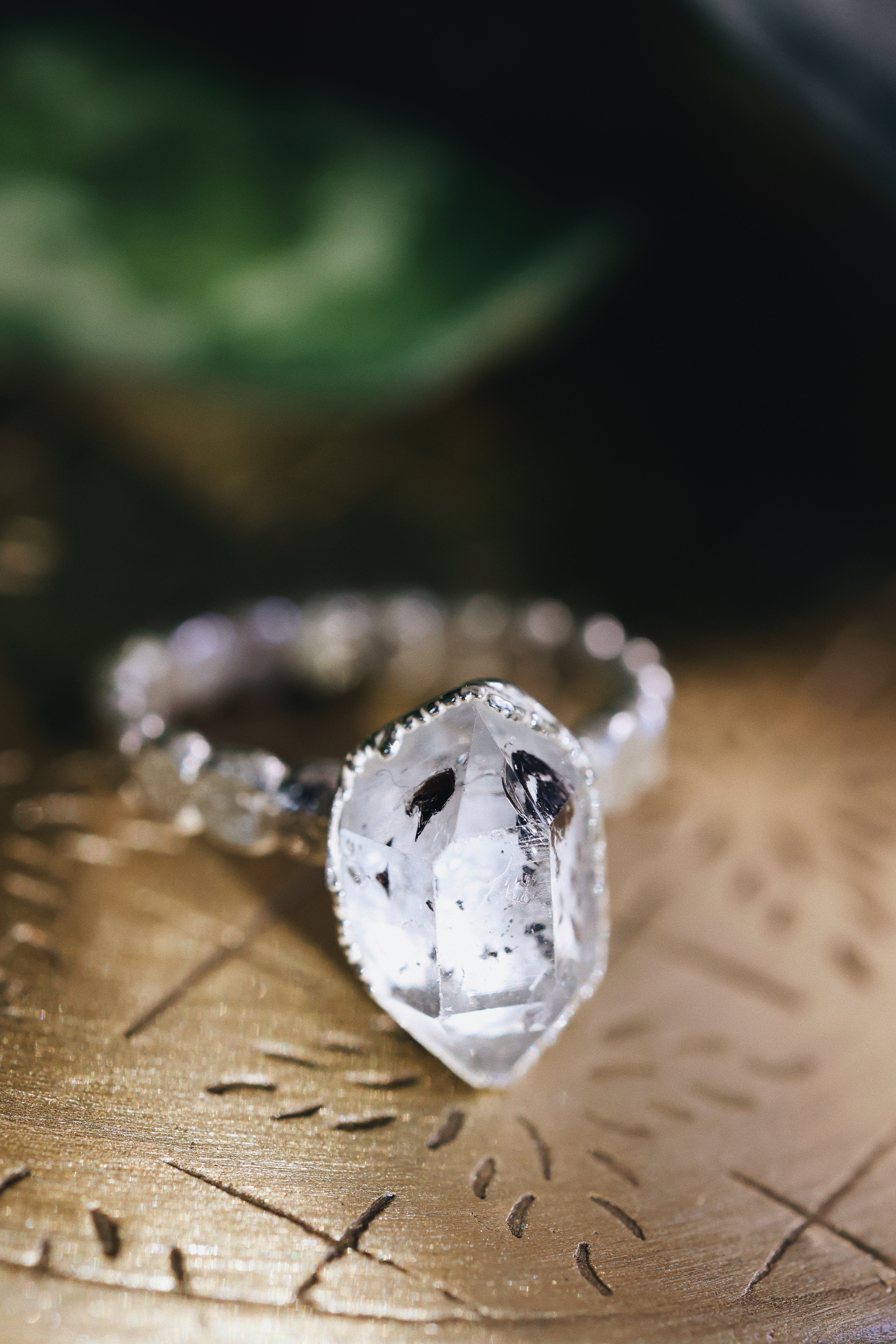 Handmade Single Stone Quartz Ring · Raw April Birthstone Jewelry