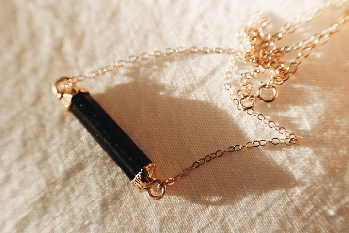 Ebony · Black Tourmaline Bar Necklace · Necklaces ·  Little Sycamore