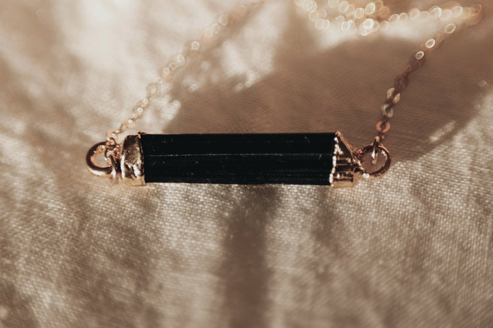 Ebony · Black Tourmaline Bar Necklace · Necklaces ·  Little Sycamore