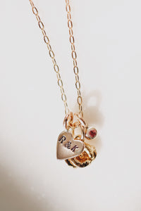 Little Heart Droplet Necklace · Customizable - Little Sycamore