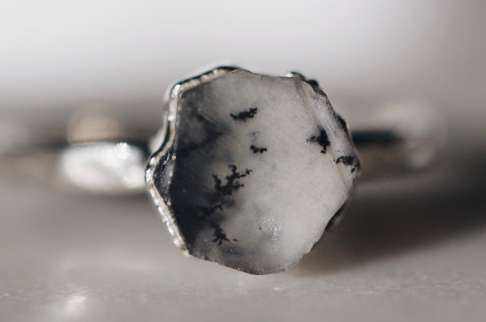 
                  
                    Snowstorm • Dendritic Opal Ring
                  
                