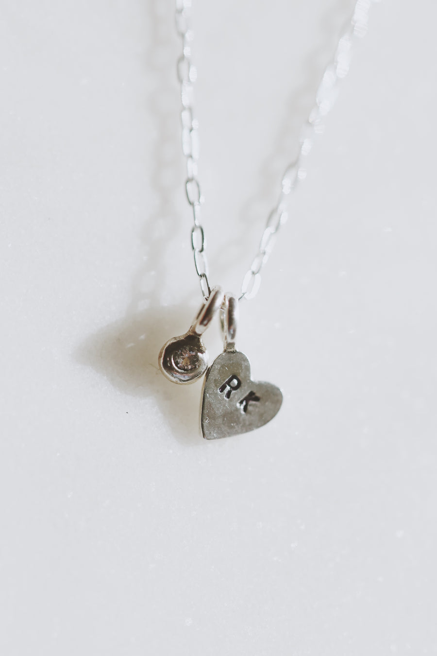 Little Heart Droplet Necklace · Customizable - Little Sycamore