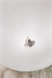 Little Heart Droplet Necklace · Customizable - Little Sycamore