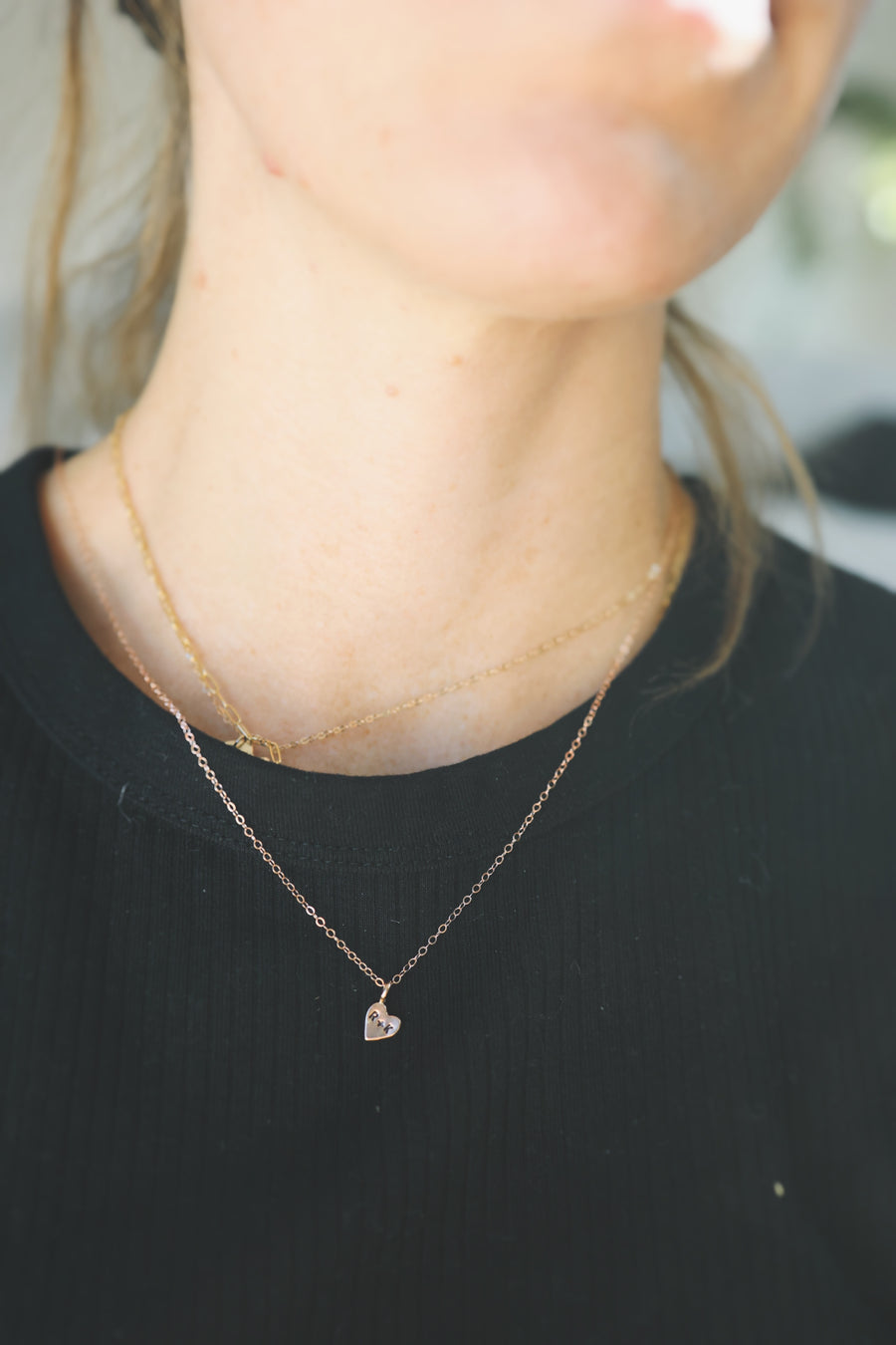 Little Heart Droplet Necklace · Customizable - Little Sycamore