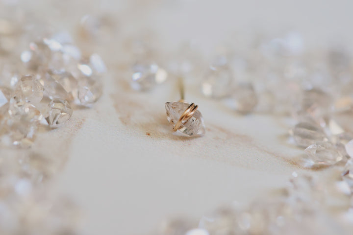 Wrapped Herkimer Diamond Earrings