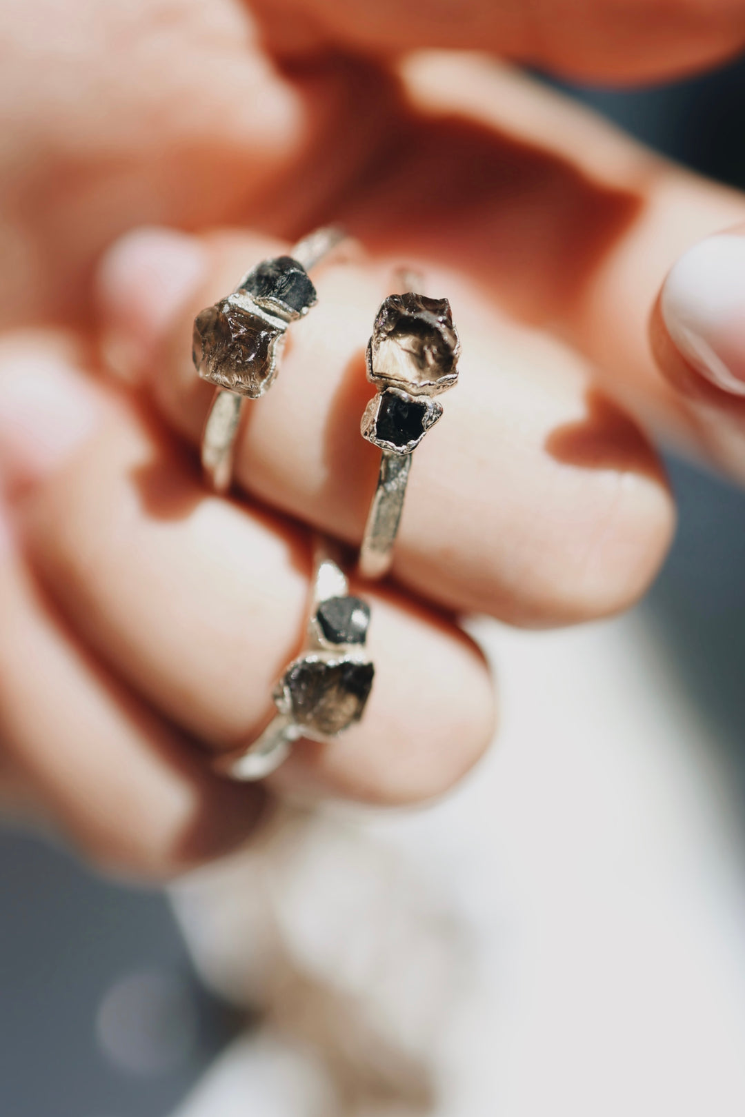 Smoky · Black Spinel and Smoky Quartz Ring