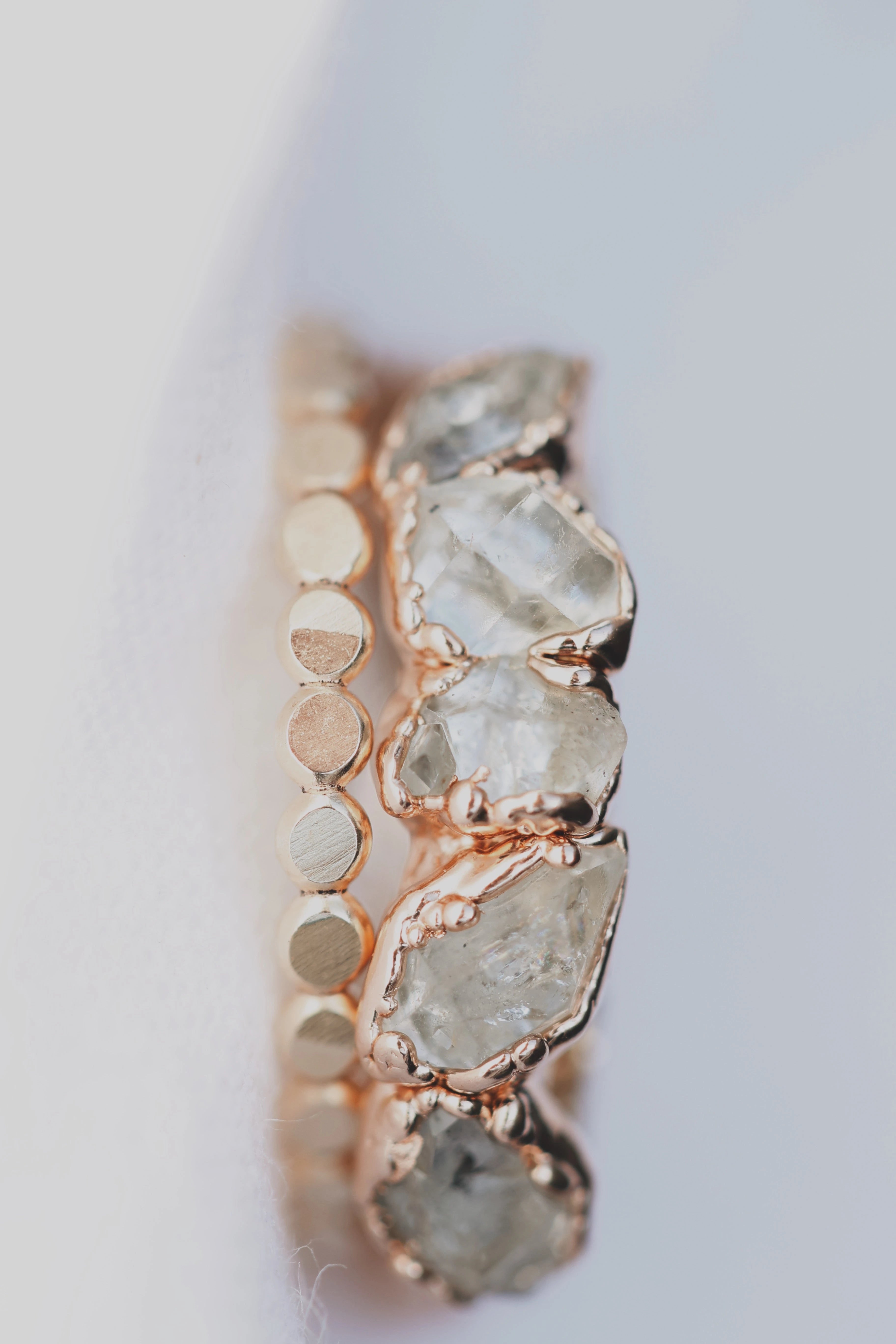 Raw Diamond Quartz Jewelry · April and Angels Stackable Ring