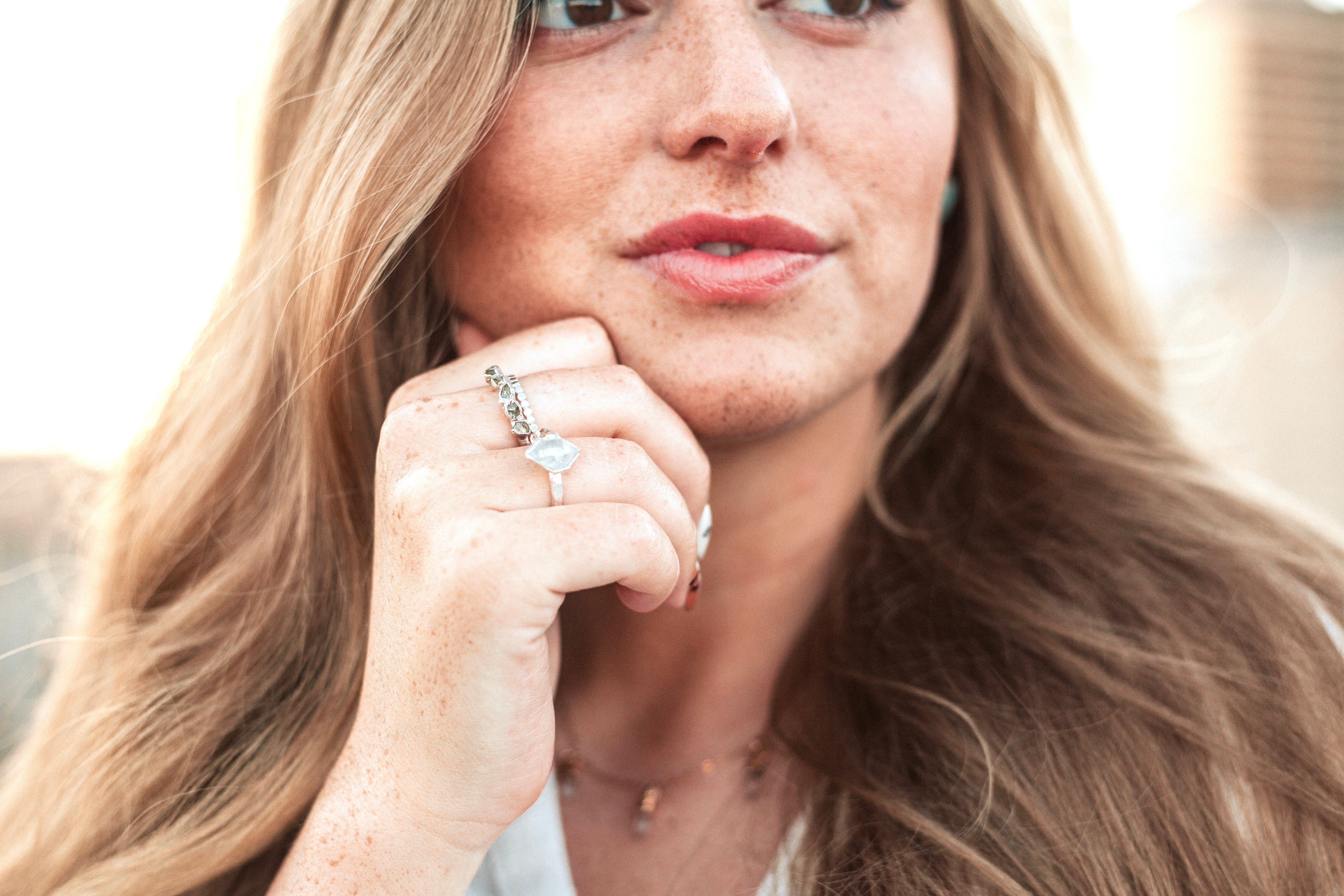 Raw Diamond Quartz Jewelry · April and Angels Stackable Ring