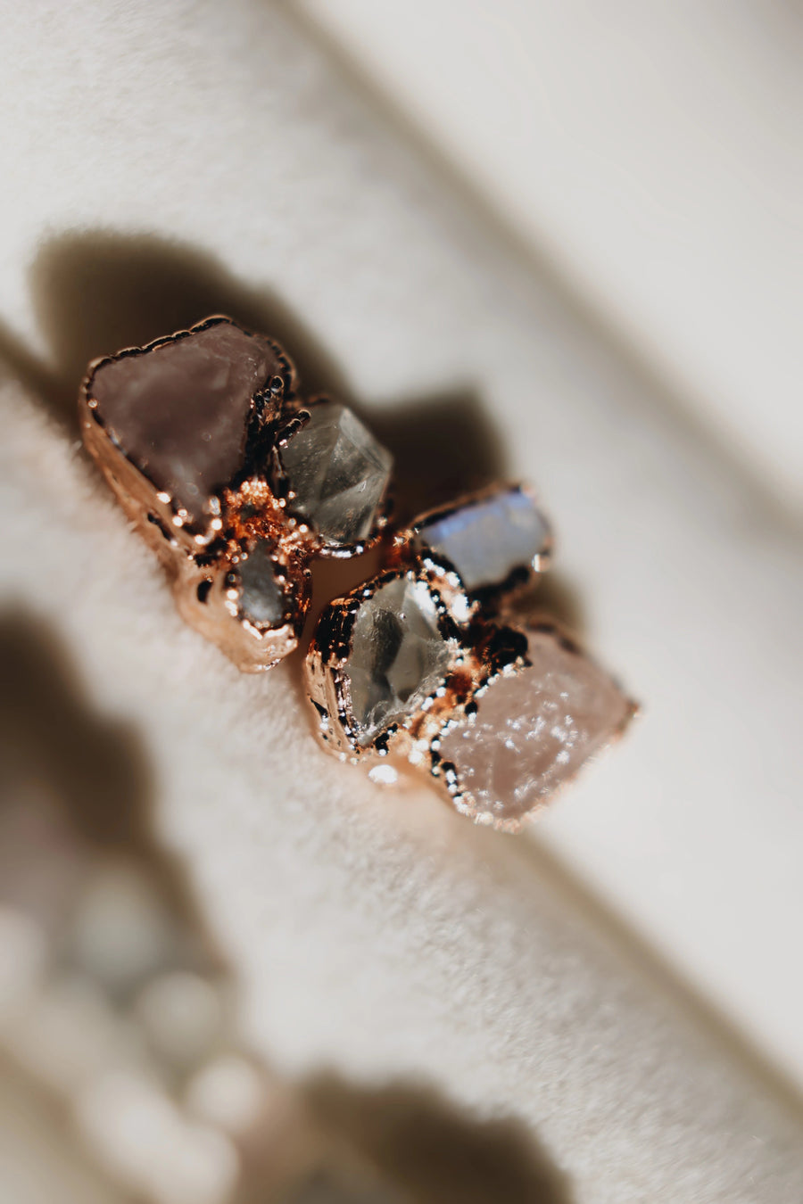 I Am Loved Earrings · Rose Quartz, Moonstone, Diamond Quartz · Earrings ·  Little Sycamore