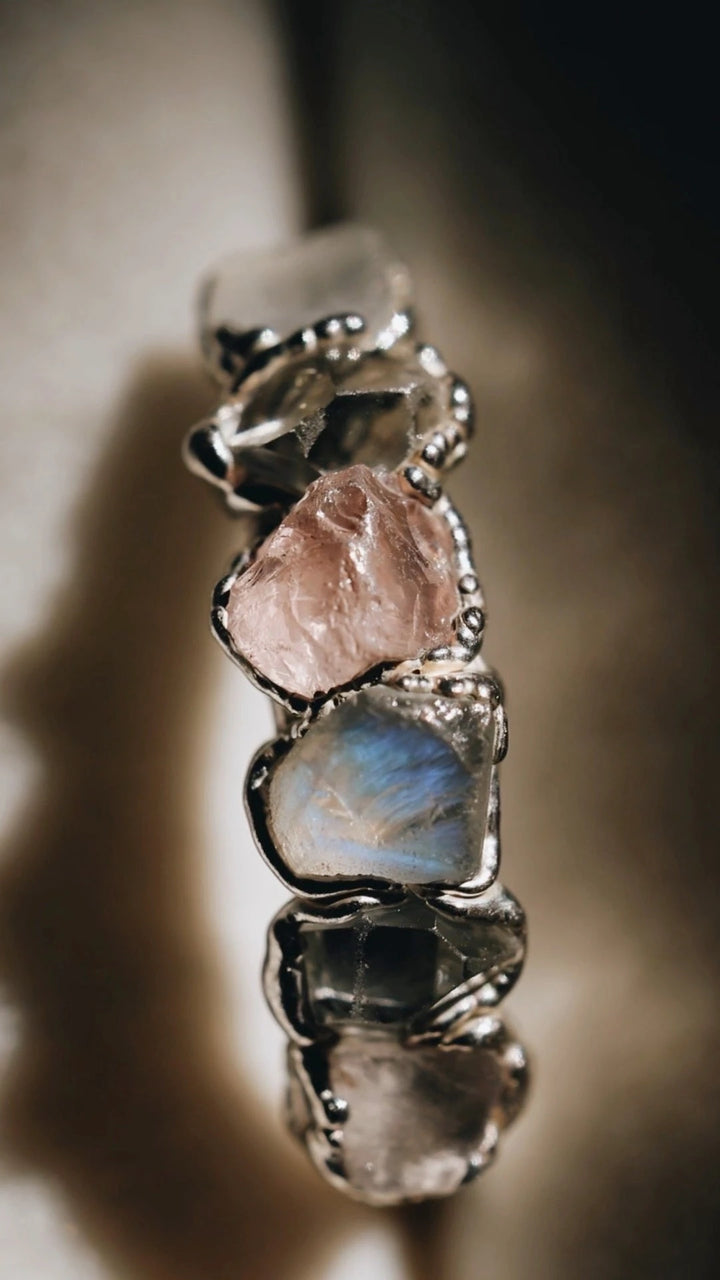 I Am Loved Ring · Rose Quartz, Moonstone, Diamond Quartz · Rings ·  Little Sycamore