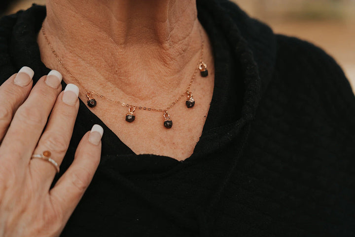 January Raindrops Necklace · Dark Garnet · Necklaces ·  Little Sycamore