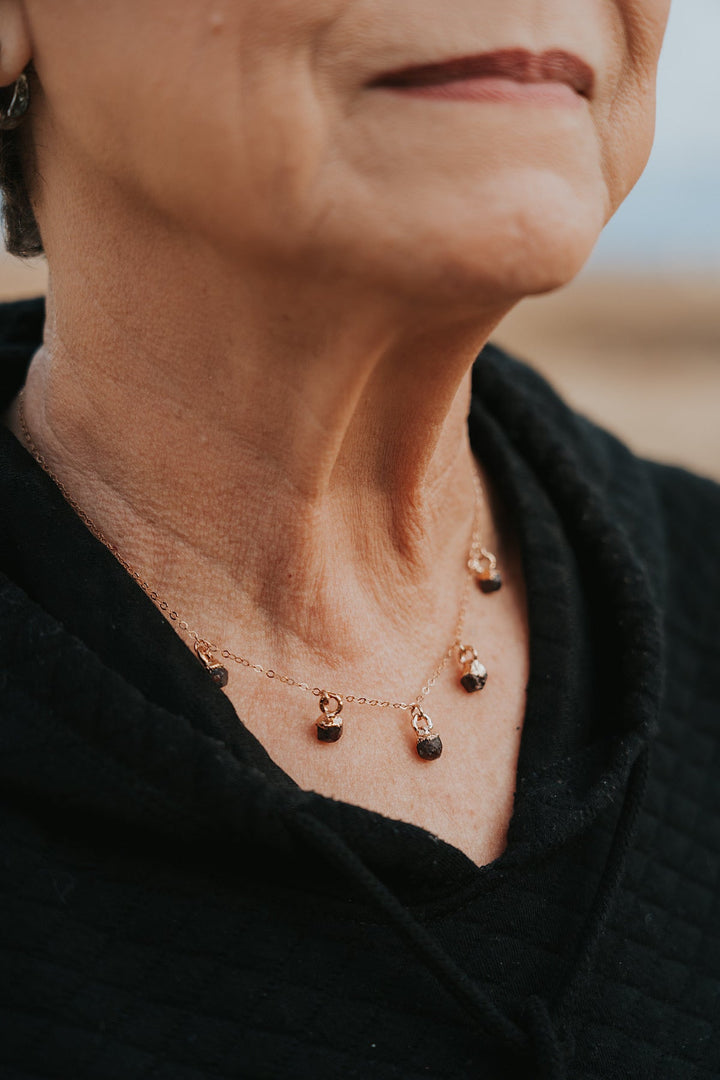 January Raindrops Necklace · Dark Garnet · Necklaces ·  Little Sycamore