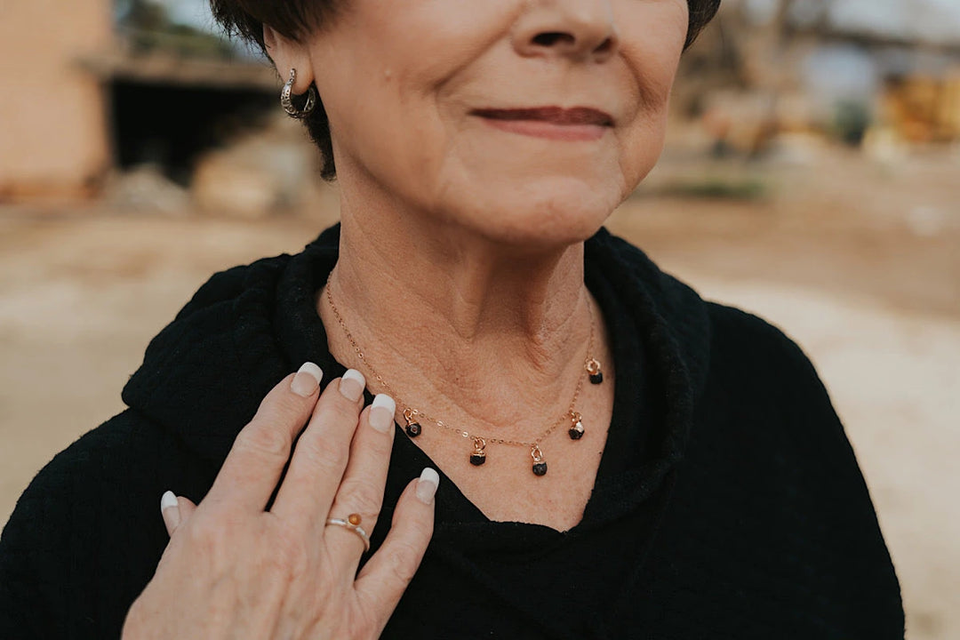 January Raindrops Necklace · Dark Garnet · Necklaces ·  Little Sycamore