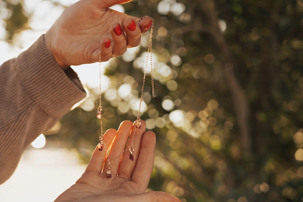 January Raindrops Necklace · Maroon Garnet · Necklaces ·  Little Sycamore