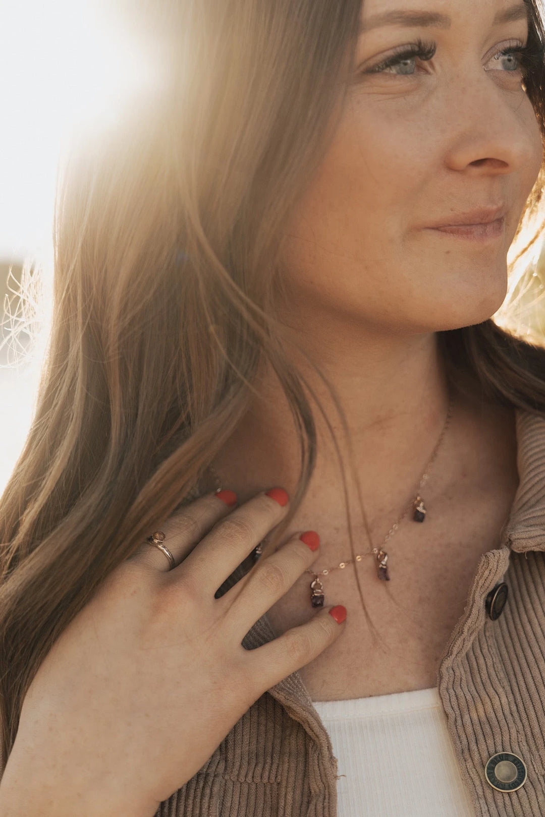 January Raindrops Necklace · Maroon Garnet · Necklaces ·  Little Sycamore