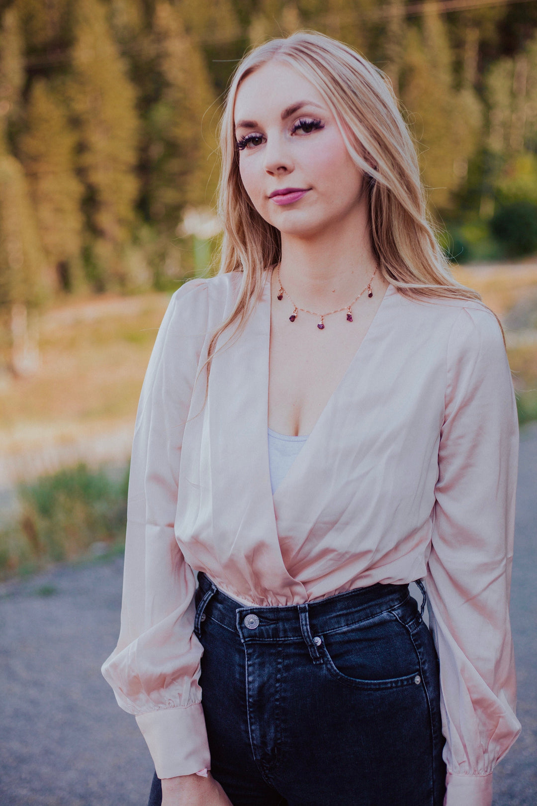 January Raindrops Necklace · Maroon Garnet · Necklaces ·  Little Sycamore