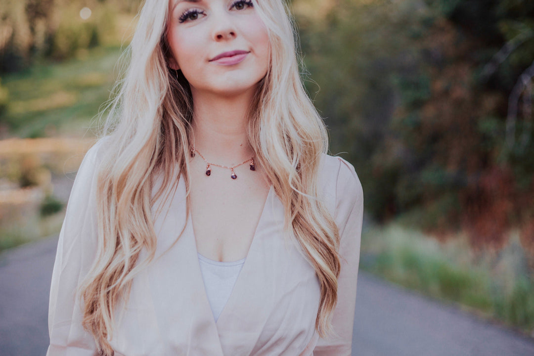 January Raindrops Necklace · Maroon Garnet · Necklaces ·  Little Sycamore