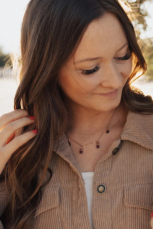 January Raindrops Necklace · Maroon Garnet · Necklaces ·  Little Sycamore