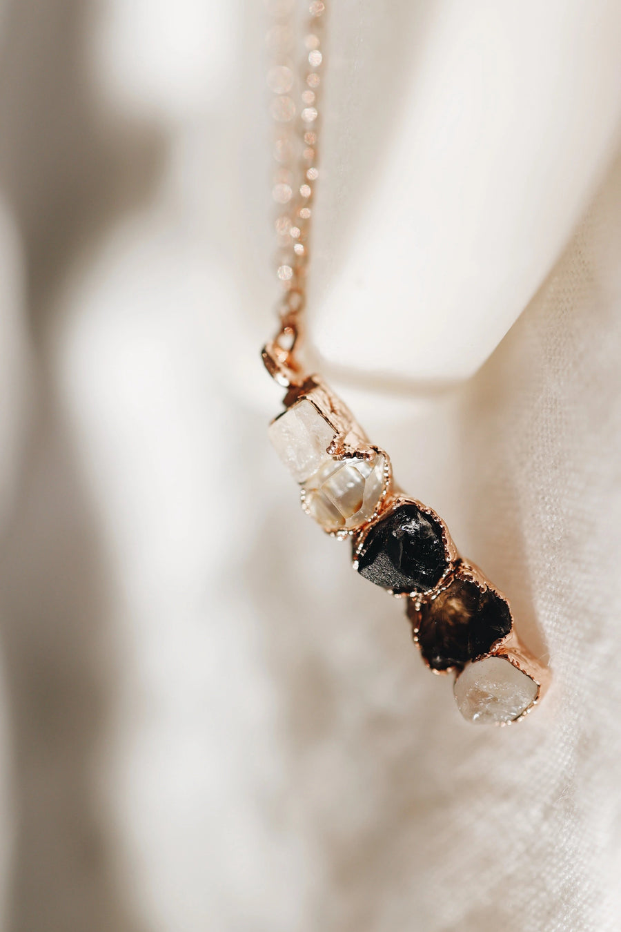 Lighthouse · Diamond Quartz, Moonstone, Smoky Quartz Necklace · Necklaces ·  Little Sycamore