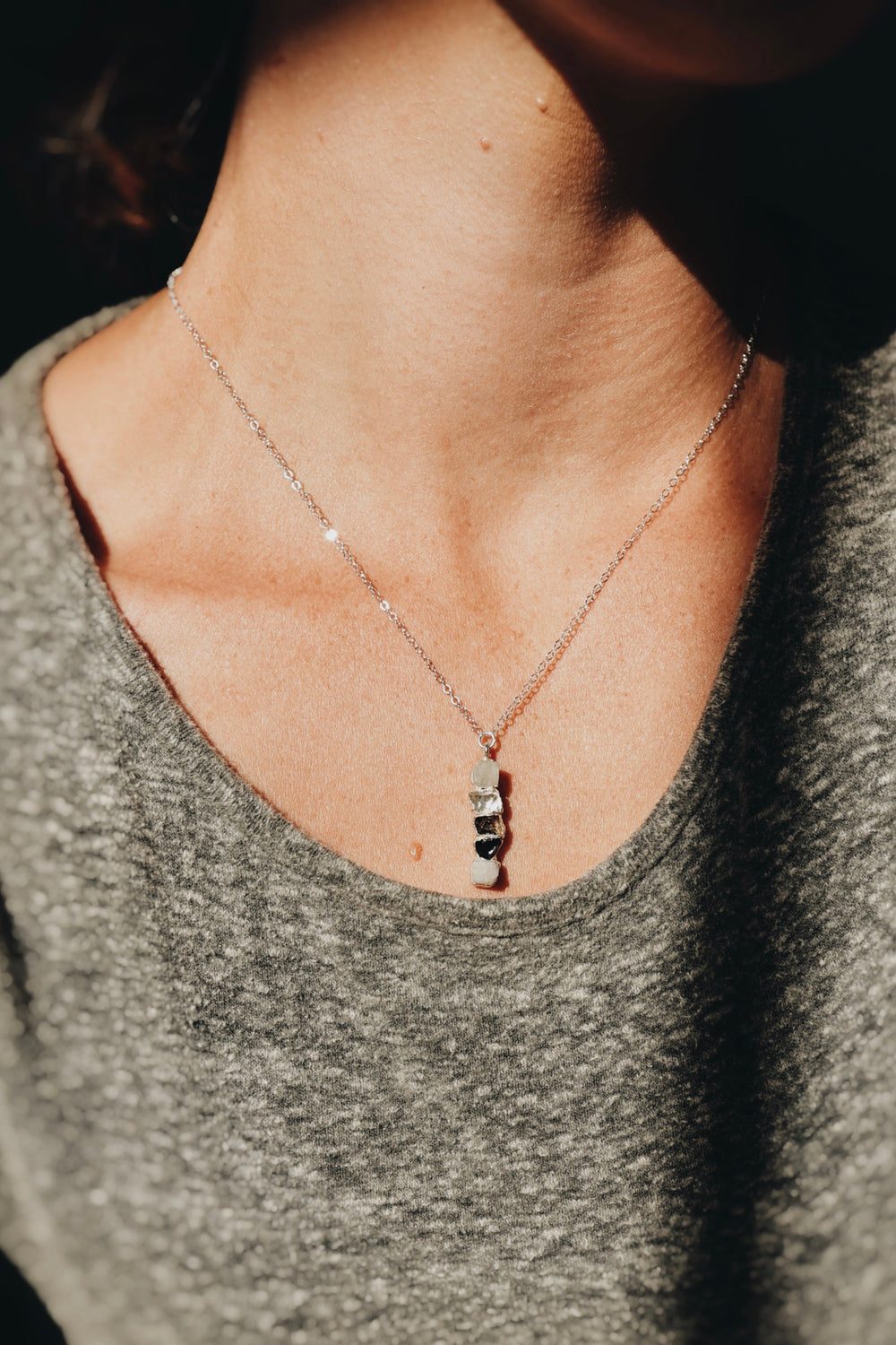 Lighthouse · Diamond Quartz, Moonstone, Smoky Quartz Necklace · Necklaces ·  Little Sycamore