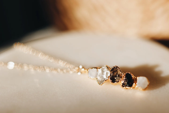 Lighthouse · Diamond Quartz, Moonstone, Smoky Quartz Necklace · Necklaces ·  Little Sycamore