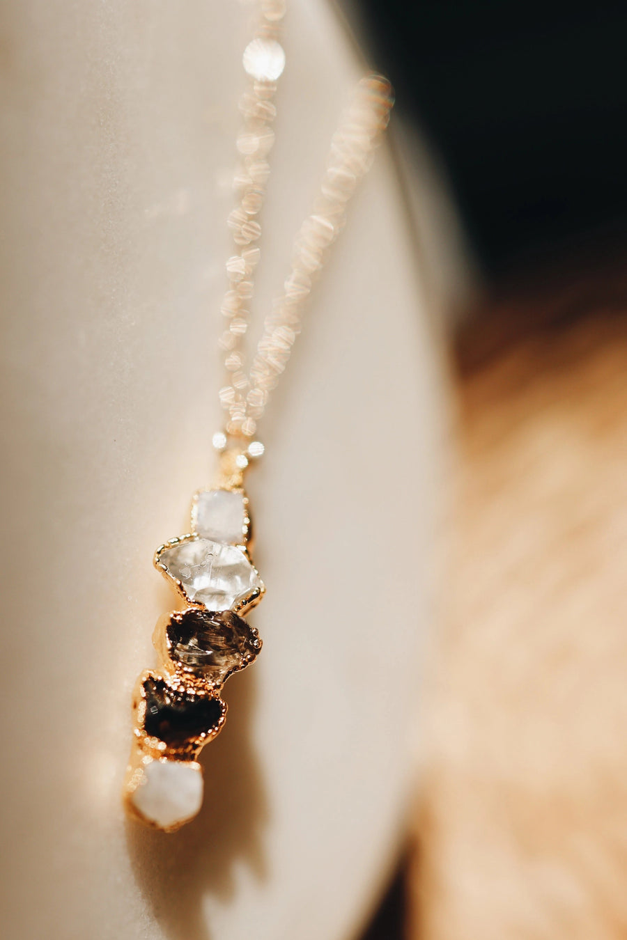 Lighthouse · Diamond Quartz, Moonstone, Smoky Quartz Necklace · Necklaces ·  Little Sycamore
