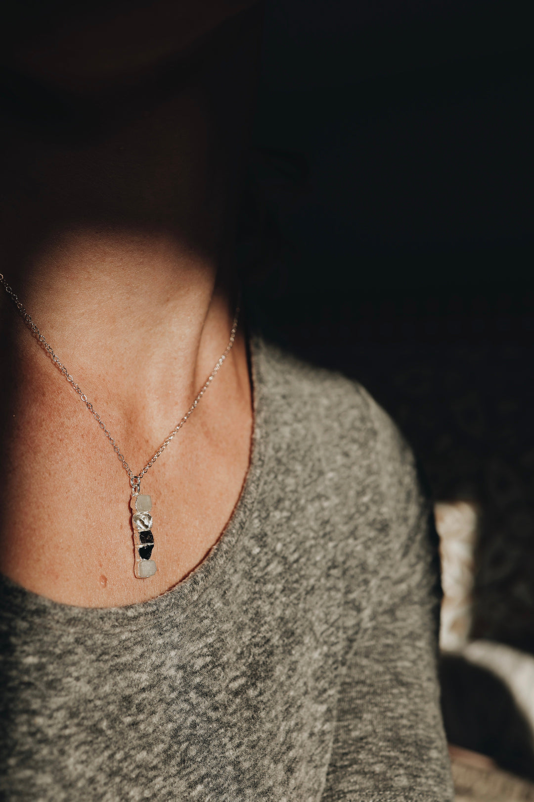 Lighthouse · Diamond Quartz, Moonstone, Smoky Quartz Necklace · Necklaces ·  Little Sycamore