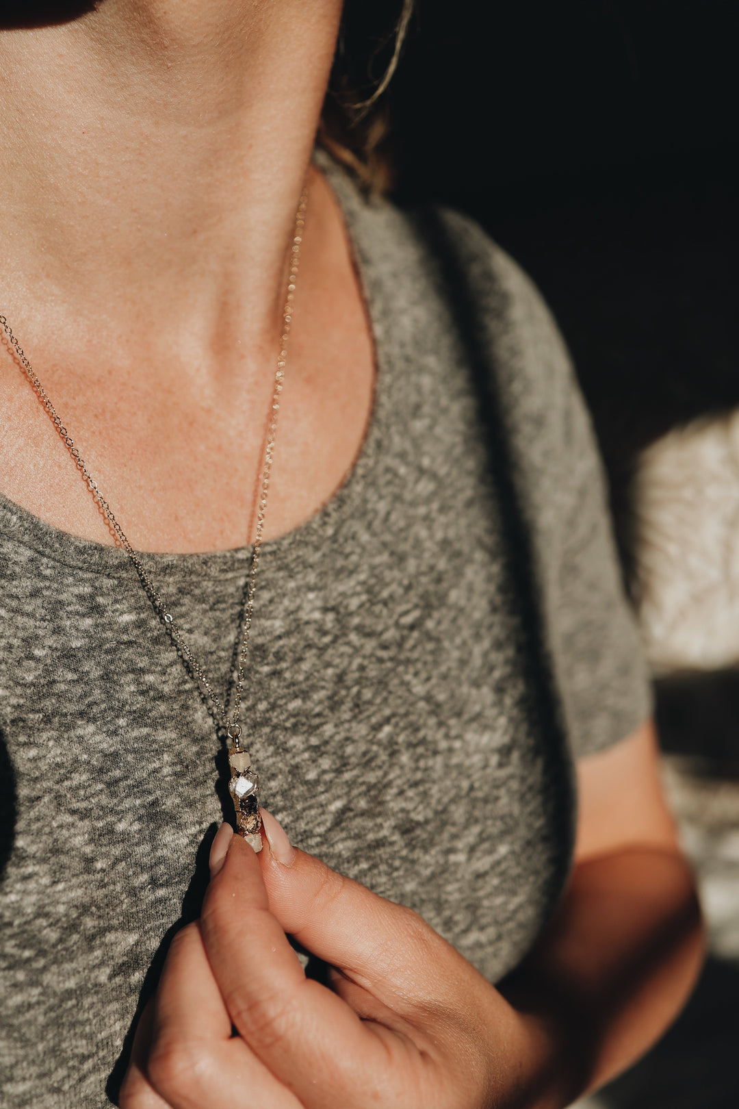 Lighthouse · Diamond Quartz, Moonstone, Smoky Quartz Necklace · Necklaces ·  Little Sycamore