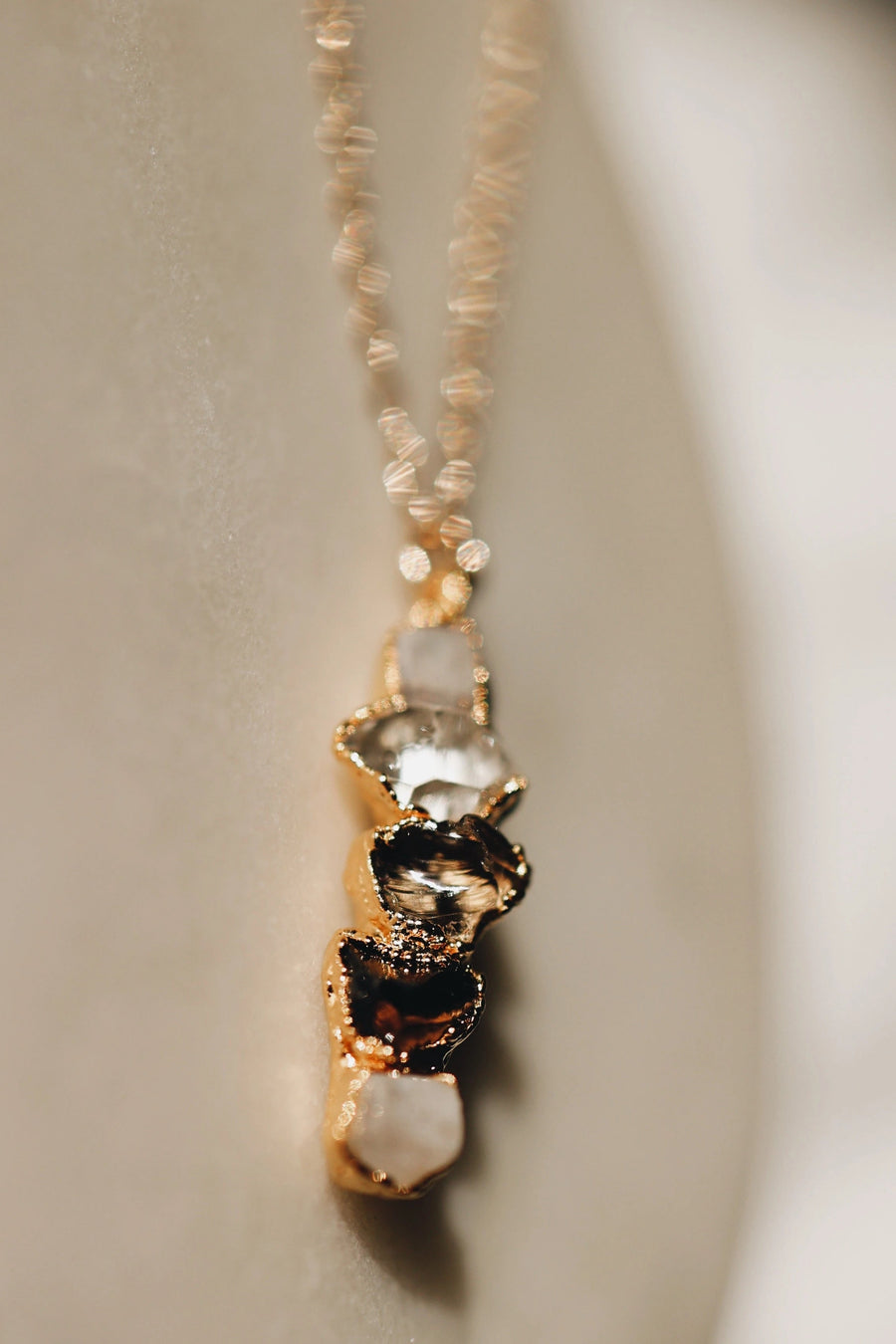 Lighthouse · Diamond Quartz, Moonstone, Smoky Quartz Necklace · Necklaces ·  Little Sycamore