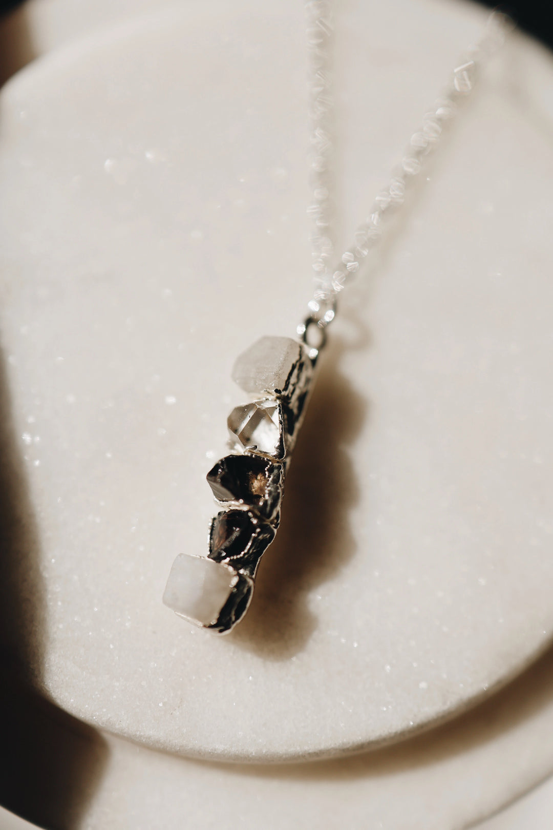 Lighthouse · Diamond Quartz, Moonstone, Smoky Quartz Necklace · Necklaces ·  Little Sycamore