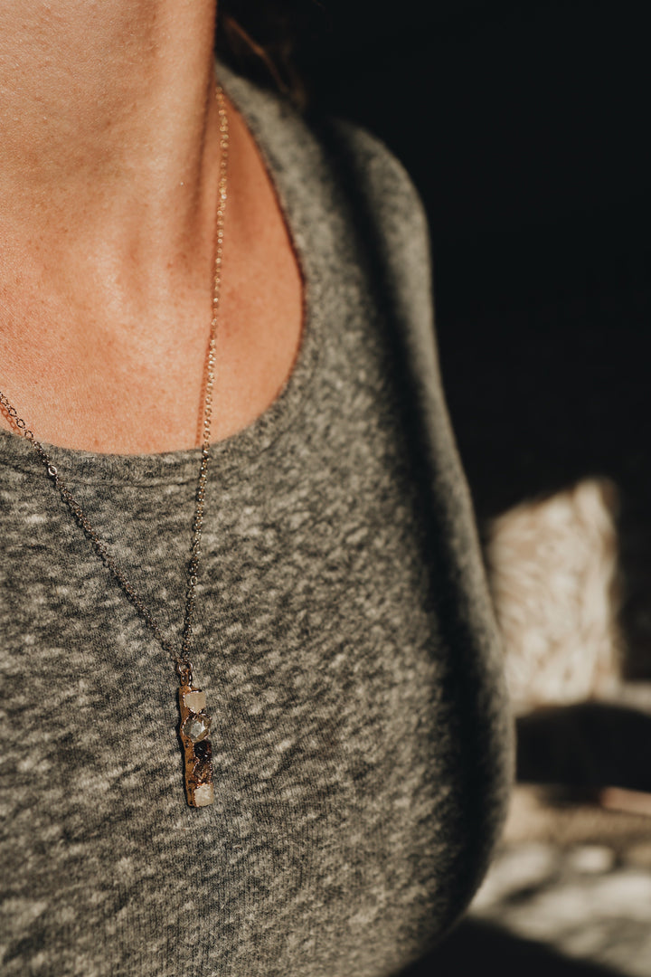 Lighthouse · Diamond Quartz, Moonstone, Smoky Quartz Necklace · Necklaces ·  Little Sycamore