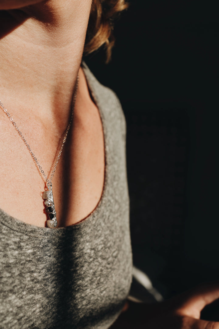 Lighthouse · Diamond Quartz, Moonstone, Smoky Quartz Necklace · Necklaces ·  Little Sycamore